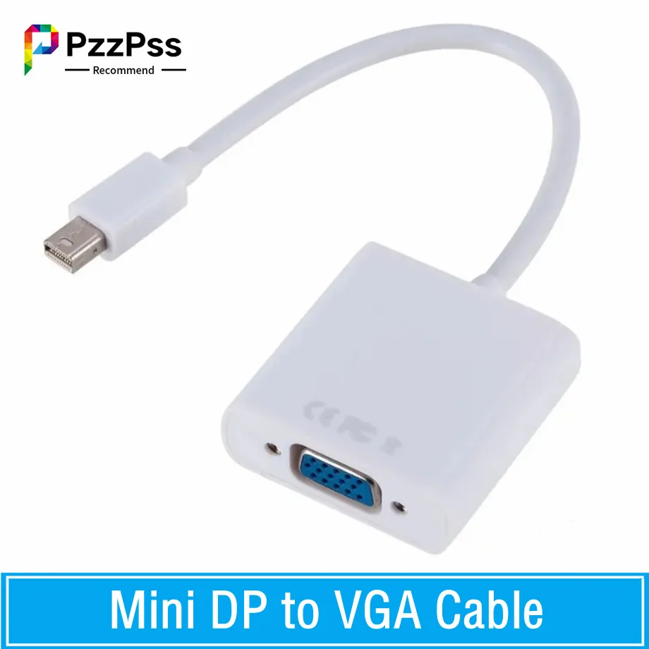 

Mini Thunderbolt to VGA Converter 1080p Mini DisplayPort Display Port Mini DP to VGA Cable Adapter For HDTV For MacBook Air Pro