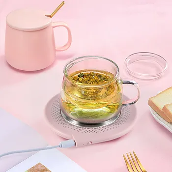 Electric Mug Heating Pad 55°C Electric Mug Warmer Automatic Power Off USB 10W 5V2A Practical for Hot Chocolate 1