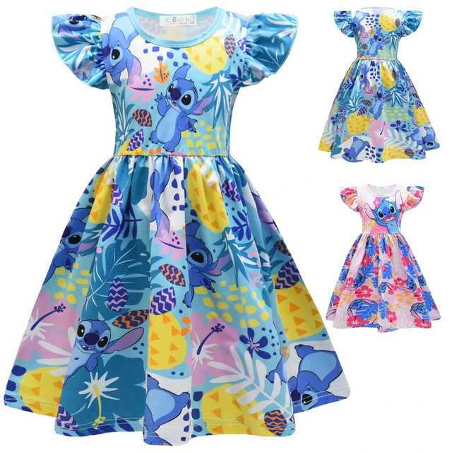 Robe de princesse Disney Stitch pour filles, vêtements pour enfants, robe  de créateur pour enfants, bébé, doux, nouveau, été - AliExpress