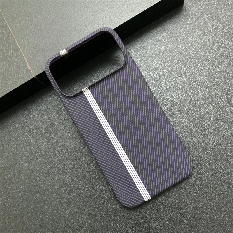 Contrast Clash Color Carbon Fiber Thin Matte Case for iPhone 17 Pro Max 16 15 14 13 12 11 Stripe Pattern Shockproof Bumper Cover