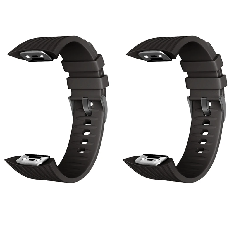 

2X Silicone Watchband Strap For Samsung Galaxy Gear Fit2 Pro Watch Band For Samsung Gear Fit 2 SM-R360-Black