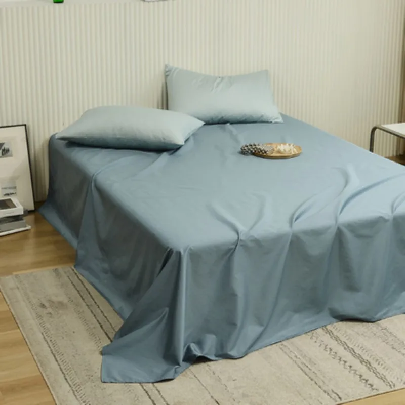 

Sheets 100% cotton bedspread 100% cotton pillowcase 2023 fitted sheet solid color simple protective cover
