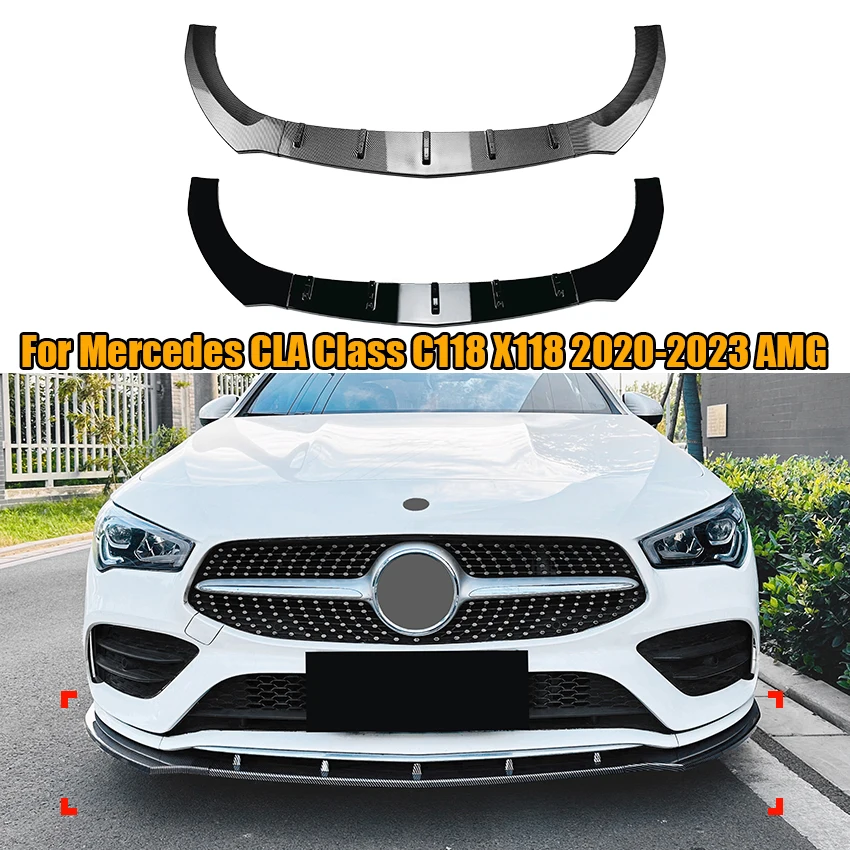 

Car Front Bumper Splitter Lip Spoiler Diffuser For Mercedes CLA Class C118 X118 2020-2023 AMG Guard Body Kit Cover Protector