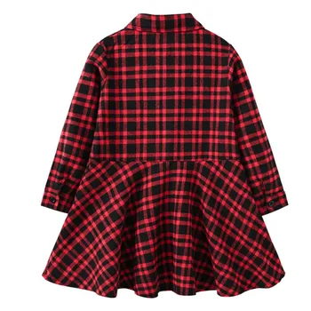 Christmas Kids Girs Dress Fashion Plaid Leisure Long Sleeved Dress Kids Party Dress Autumn Spring Casual Girl Dresses Clothing 3