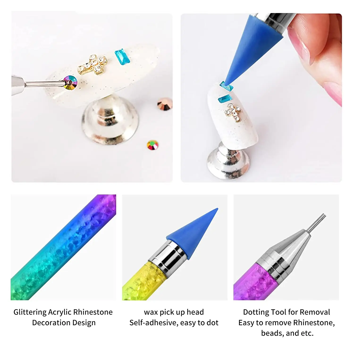 Rhinestone Pencil Pick Up Gem Stone Decorations Wax Pen Crystal