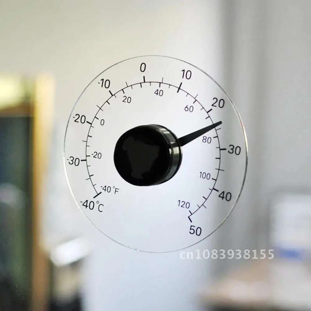 

Clear Celsius Fahrenheit Degree Circular Self Adhesive Window Outdoor Thermometer Pointer Temperature Meter For Home