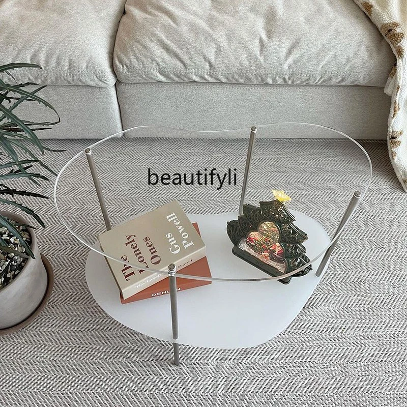 

Small Apartment Multi-Layer Coffee Table Modern Minimalist Acrylic Table Transparent Side Table
