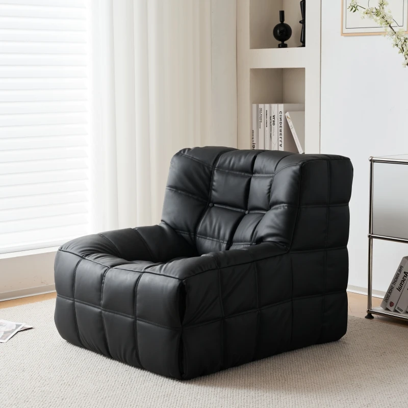 

Single Sofa Waffle Couch Couch Light Luxury Simple Small Balcony Corduroy Suede Lazy Couch Lounge Chair