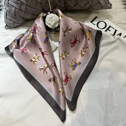 Elegant Red and Blue 100% Mulberry Silk Paisley Scarf for Women - Luxurious Square Neckerchief (Dark pink)