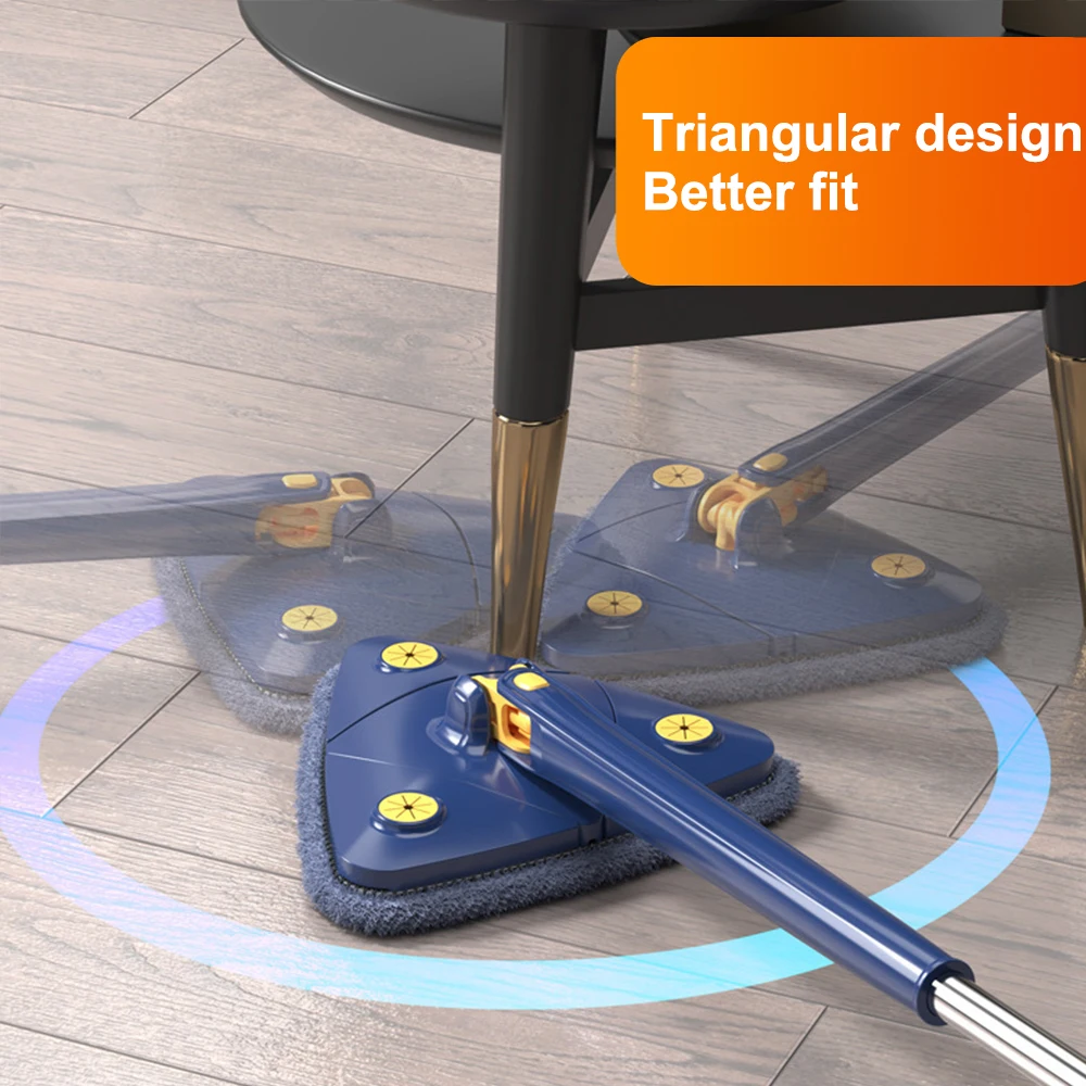 

Extended Triangle Mop 360 Twist Squeeze Wringing XType Window Glass Toilet Bathrrom Floor Household Cleaning Ceiling Dusting