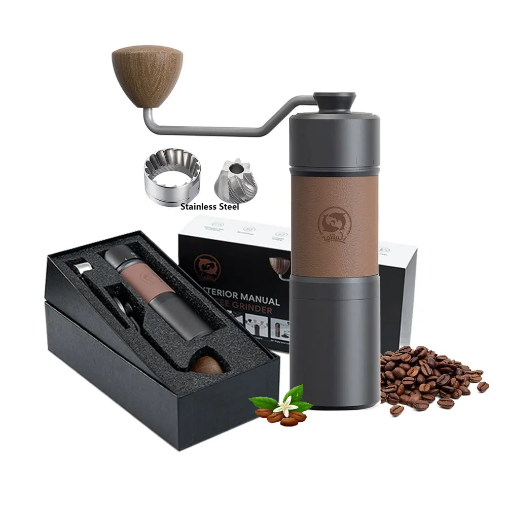 Manual Coffee Grinder Hand Adjustable Steel Core Burr For Kitchen Portable Hand Espresso Coffee Milling Tool