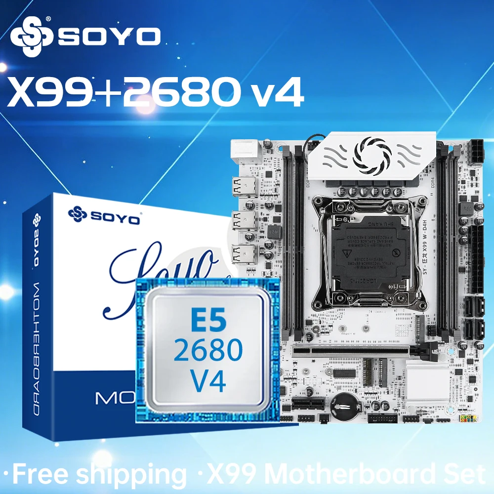 SOYO X99 ゲーミングマザーボードセット、インテル Xeon E5 2680 V4 