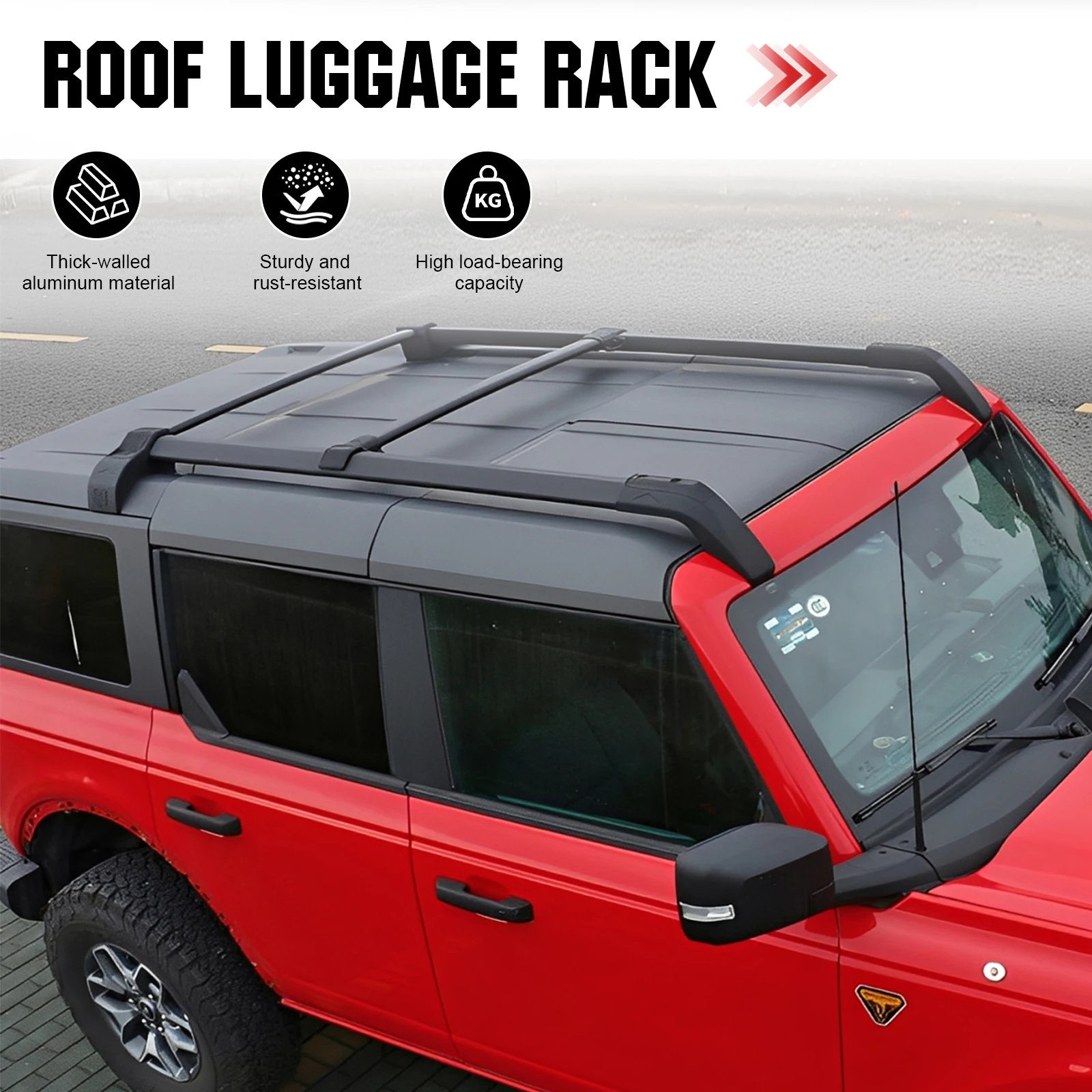 For Ford BRONCO Rooftop Cargo Rack Aluminum Alloy Expansion Luggage Rack Lightweight Rust Proof Platform Car Cargo Accrssories