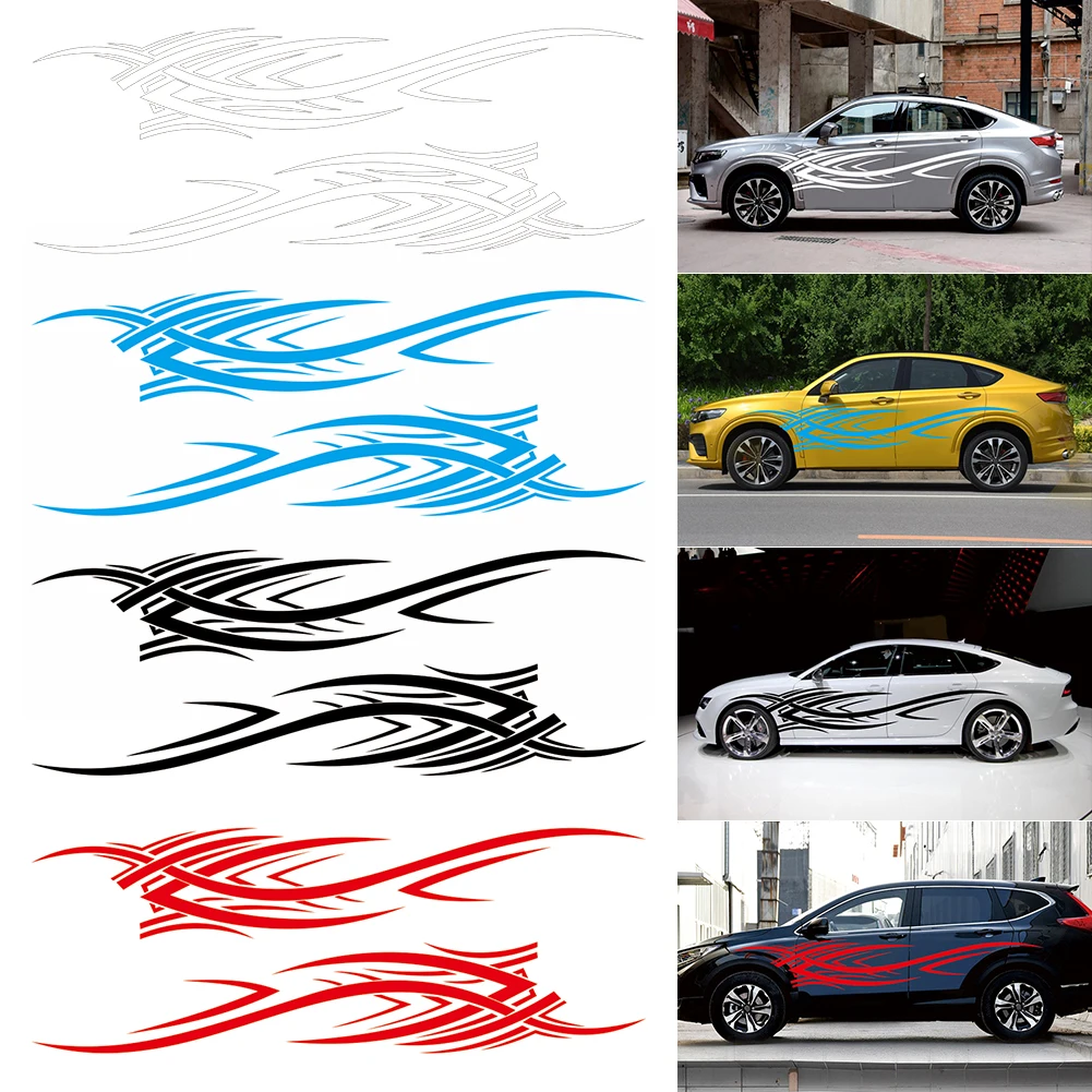 2x Car Sticker Graphic Line Decal Fender Body Door Decor Flame