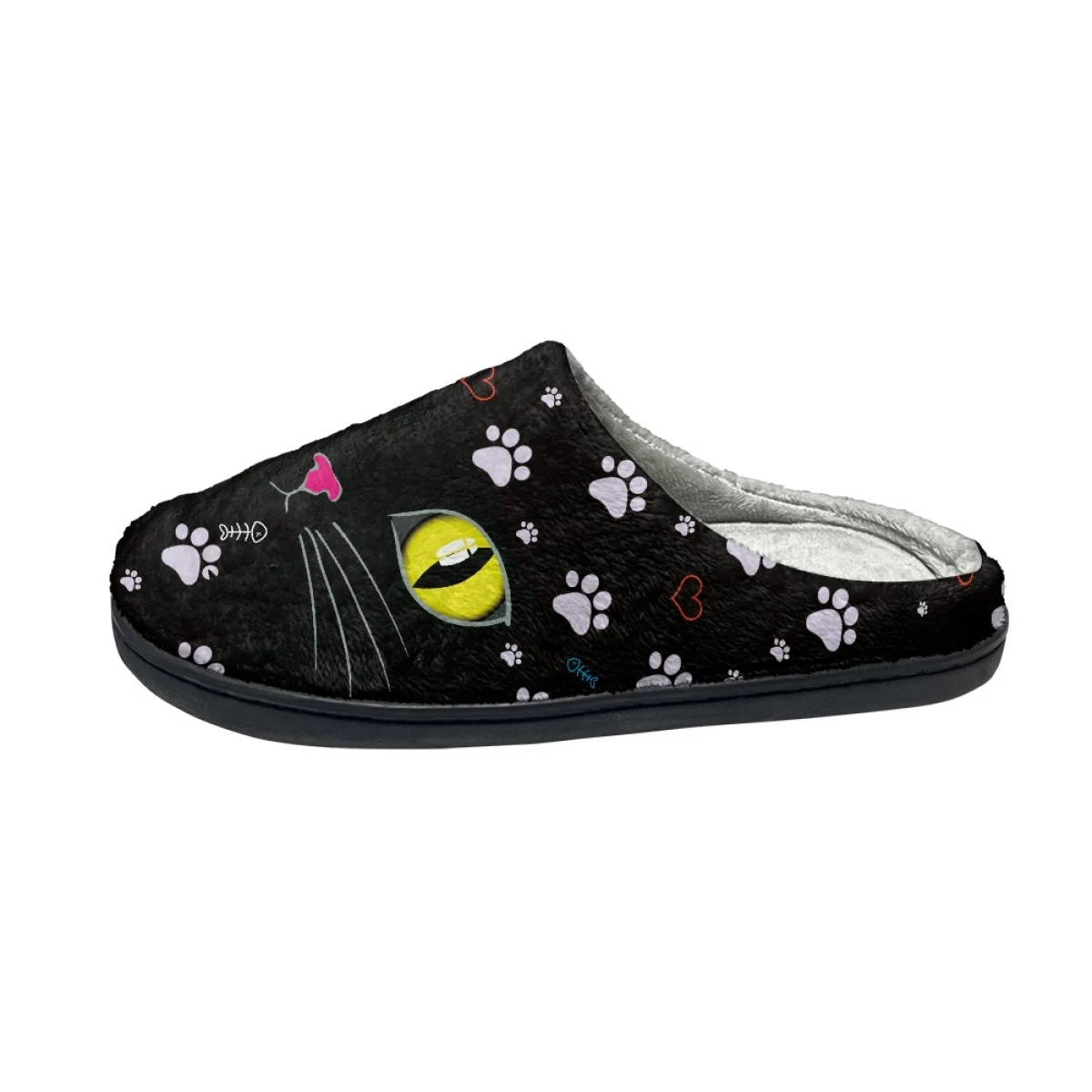 Fashion Cat Design Women Home Slippers Bedroom Couple Flats Cotton Slipper Zapatos Autumn Winter Warm Cozy Men's Comfy Footwear