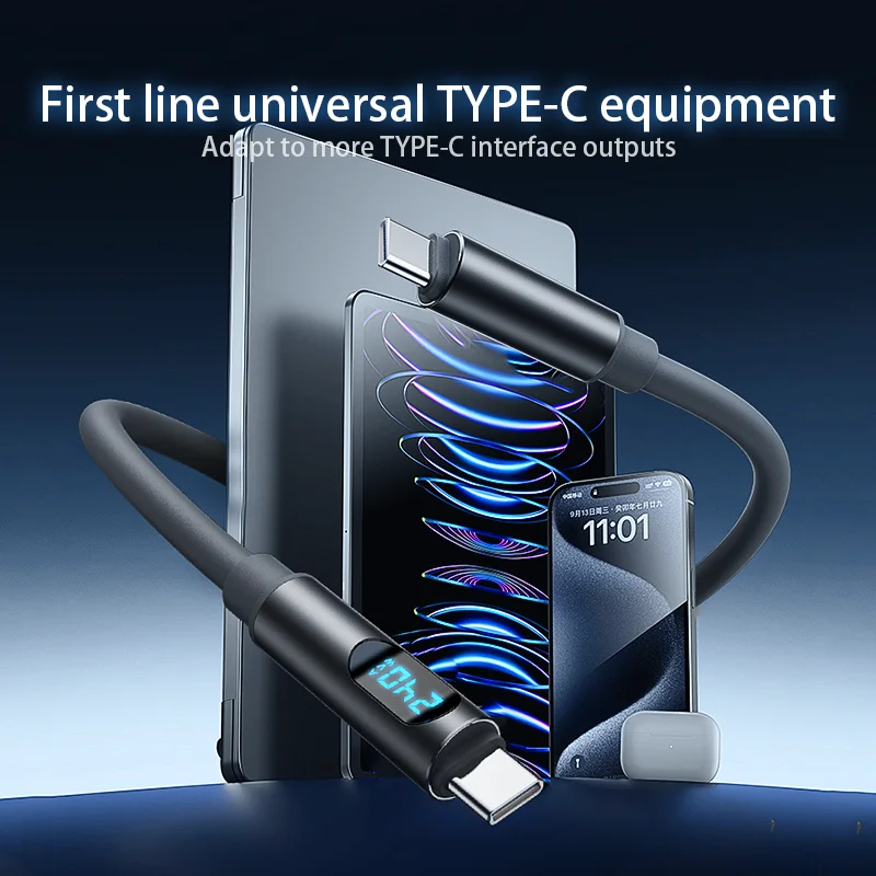 รูปสินค้า สายชาร์จเร็ว USB-C พร้อมจอแสดงผล ชาร์จ iPhone Samsung Huawei