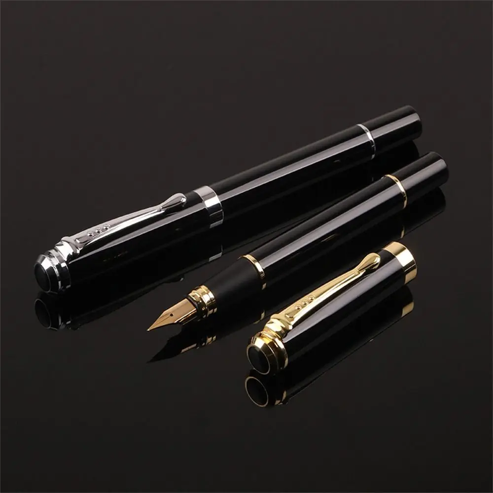 

Classic Calligraphy Fountain Pen Golden Trim Writing Ink Pen Black Smooth Writing Business Fountain Pen 0.38mm EF Nib Gift Pen