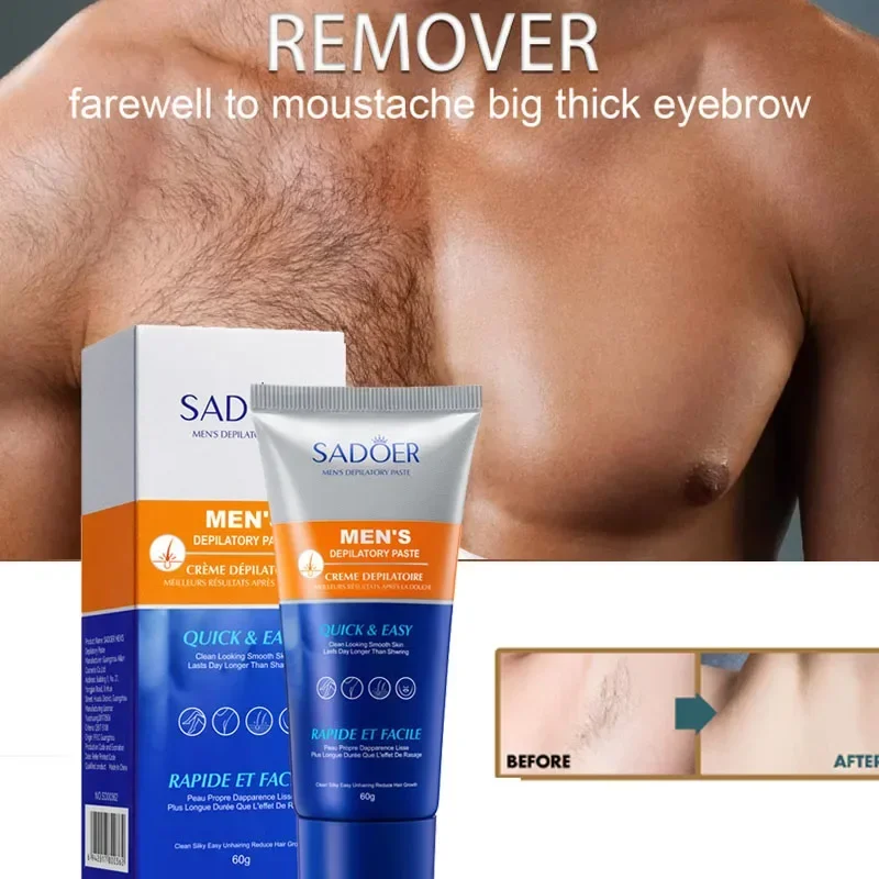 

Professional hair removal wax for men Painless chest hair Legs Arms armpit Beard remover Body Skin Permanent depilation cream