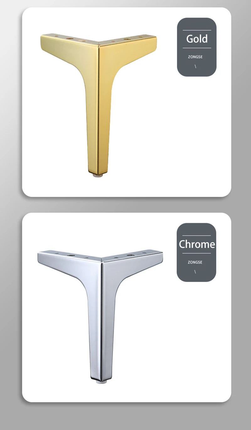 Description Picture 3 of item4Pcs Metal Furniture Legs ,for Sofa/ TV cabinet/Coffee Table/Bathroom Cabinet Furniture Replace Support Feet Accessories