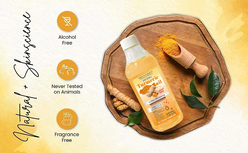 500ml Turmeric Remove Dark Spots Essential Oil for Women Moroccan Ginger Anti Wrinkle Serum Men Whitening Moisturizing Skin Care