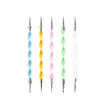 5pcs Professional Nail Dotting Pen 2 Ways Drill Point Pen DIY Swirl Marbleizing Steel Dotting Drawing Pen Set for Nail Art Tool 6
