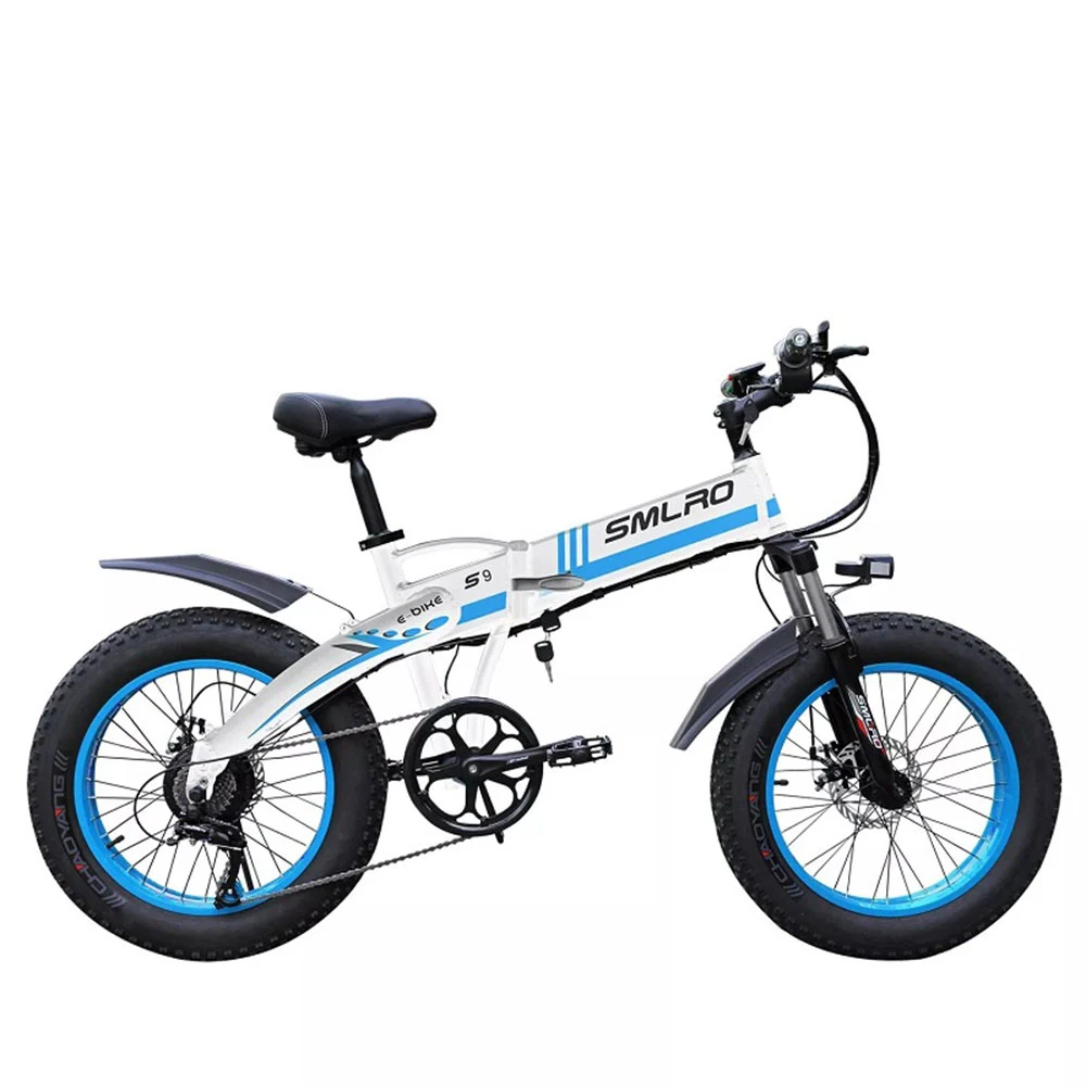 

SMLRO S9 Ebike Mountain Bike 4.0 Tire 7 Speed 48V 12.8Ah Led Headlight Outdoor Riding Electric Bicycles Factory Direct Sales