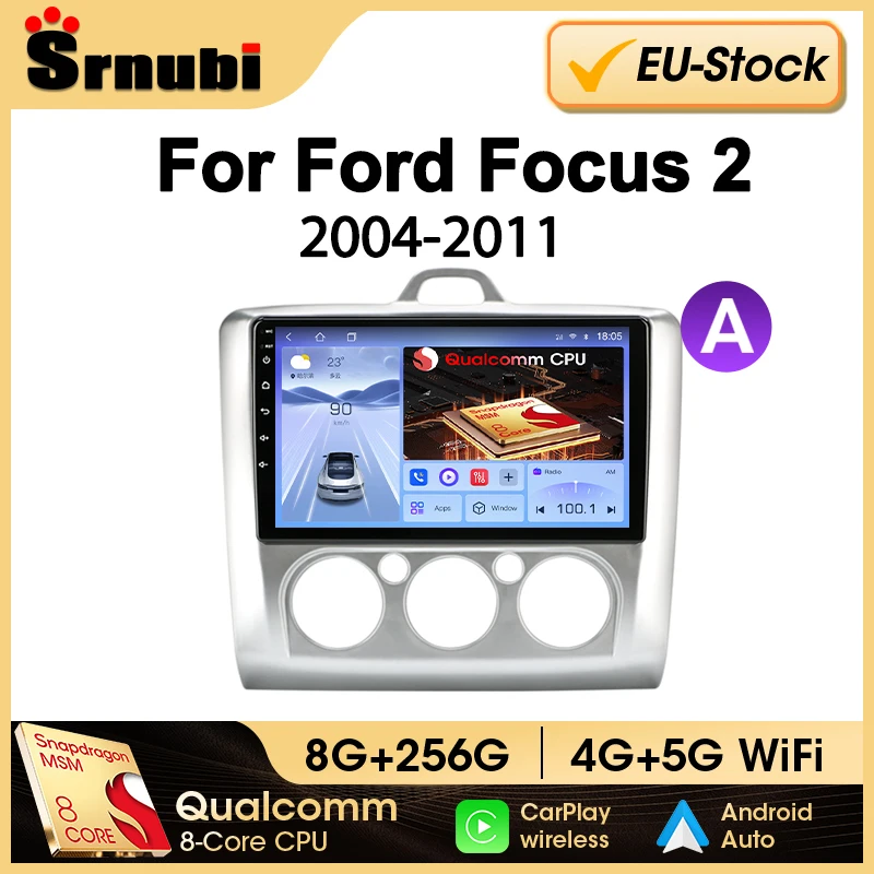 Srnubi Android Qualcomm 8 Core Autoradio Für Ford Focus 2 3 Mk2 Mk3 2004-2011 Multimedia Player 2Din Carplay DVD Head Unit
