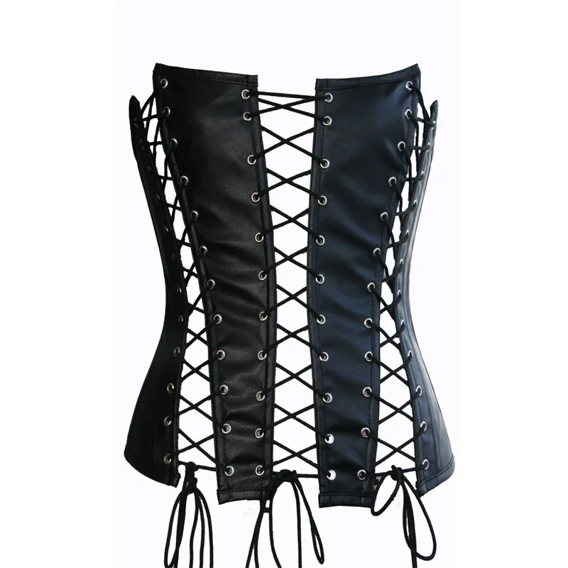 

Steampunk Lace-up Corselet Clubwear Women Tops Lingerie Out Sexy Overbust Black Hollow Corsets Gothic Bustier