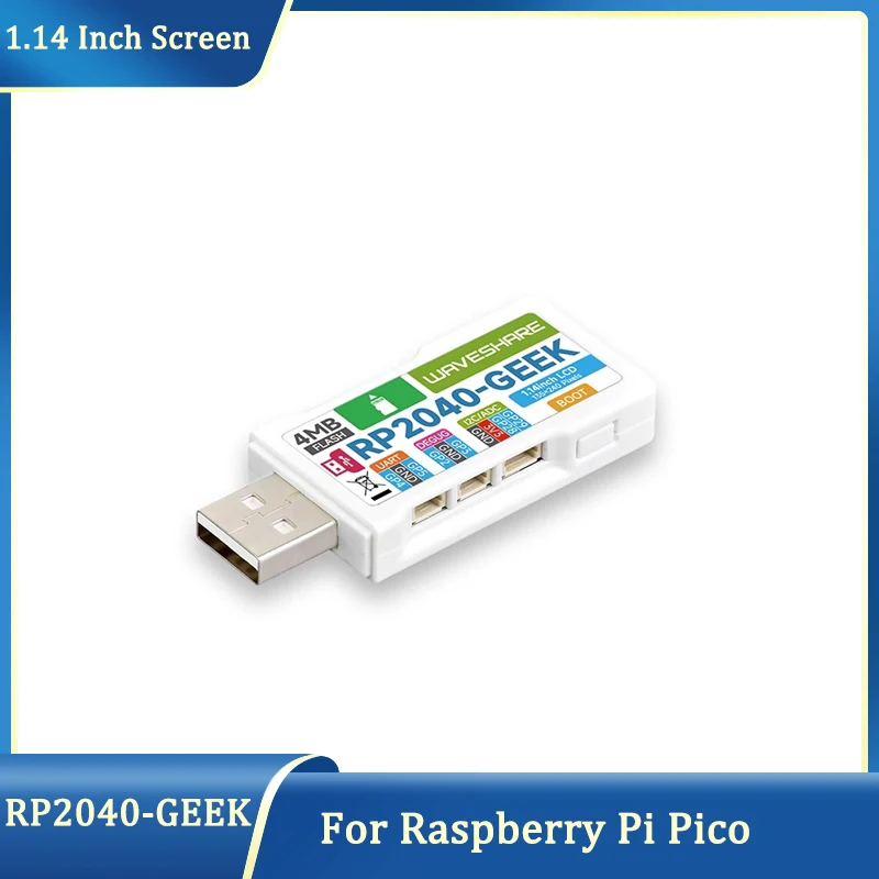 

RP2040-GEEK макетная плата на основе микроконтроллера RP2040, 1,14 дюйма, 65K, цветной ЖК-дисплей, USB-сканер отладки