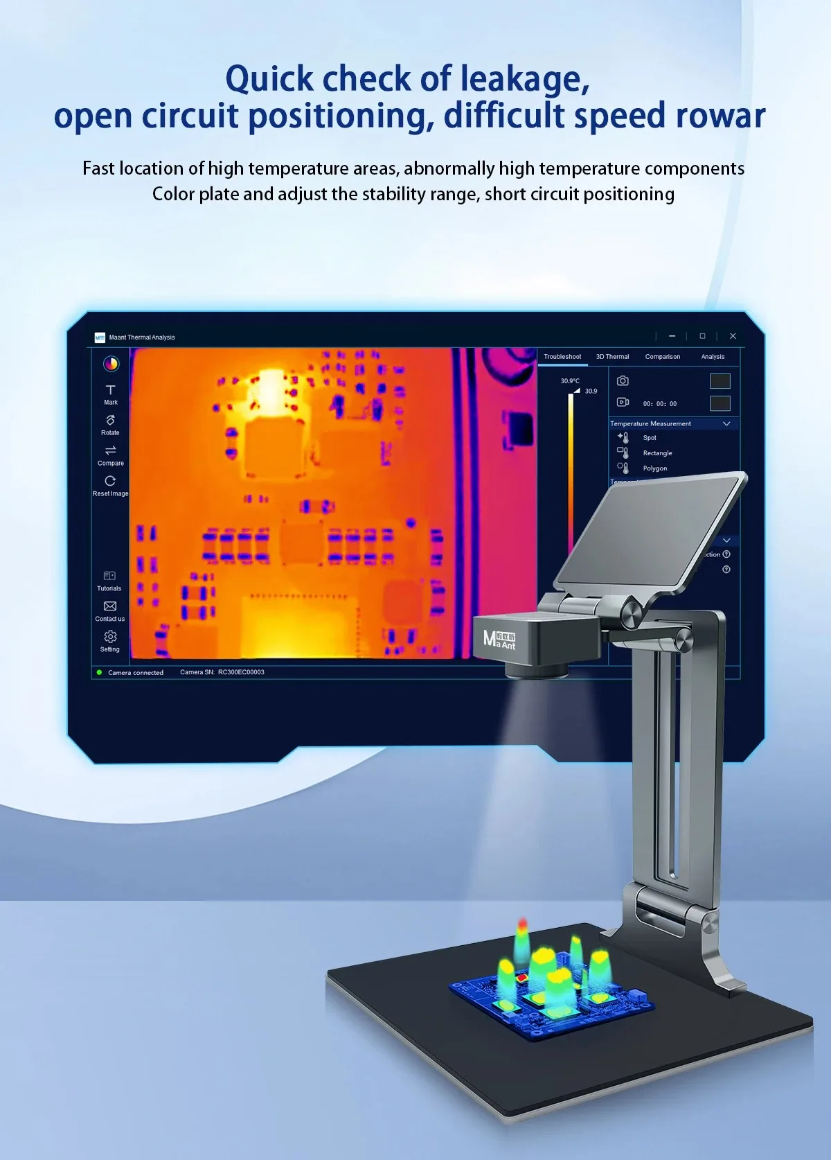 Description Picture 3 of itemMaAnt RC-3 RC-4 Infrared Thermal Camera 256*192 Thermal Imaging Analyzer Macro Lenses for PCB Leakage Short-circuit Detection