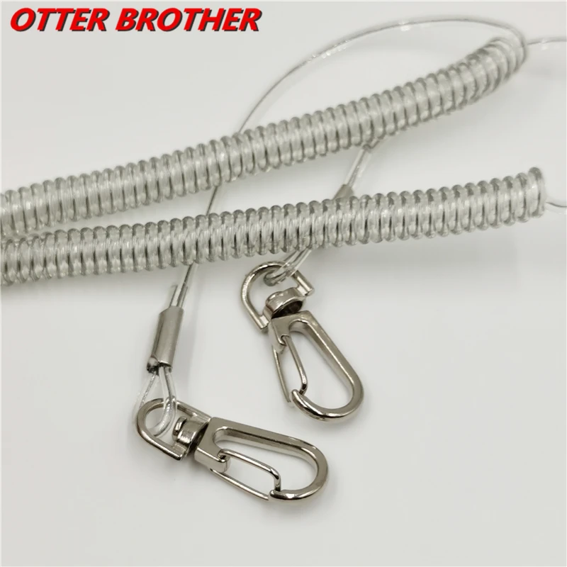 Fishing Coiled Lanyard with Steel Core - 3M Safety Rope and Tackle Accessory