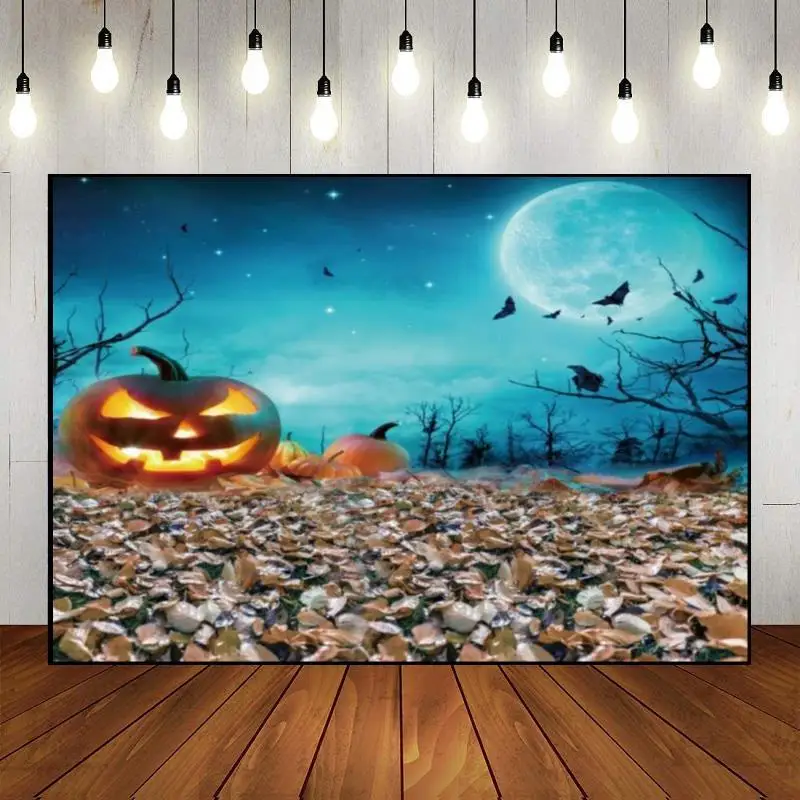 Halloween Bloodstain Foto Sfondo Dolcetto O Scherzetto Decorazione Nebbia Densa Fotografia Fondali Cimitero Festa Di Compleanno Banner
