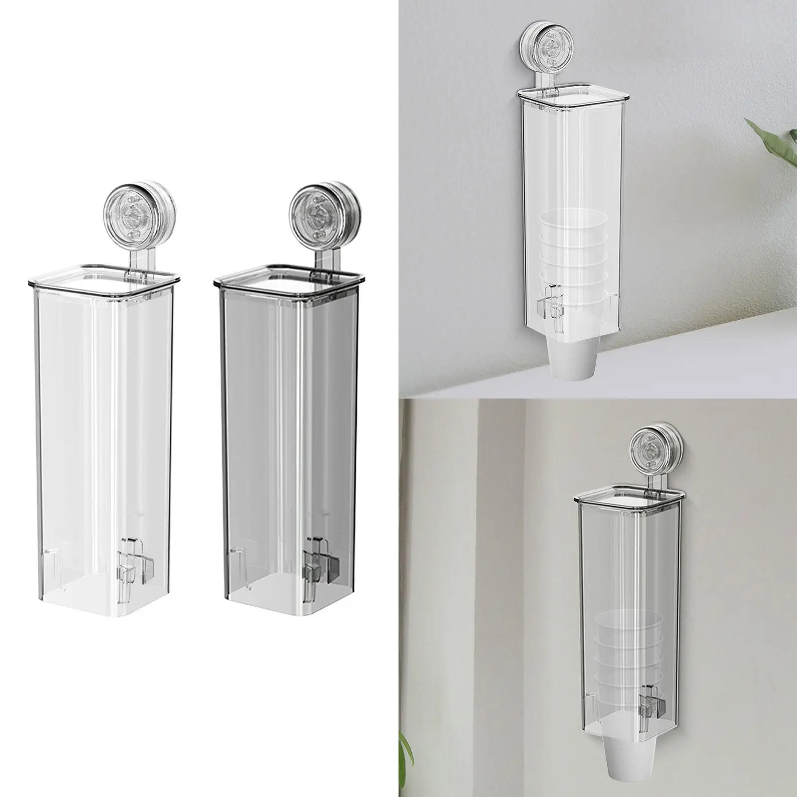 Cup Dispenser Disposable Cups Dispenser with Paste Paper Cup Organizer for Break Room Apartment Restaurant Household Dorm