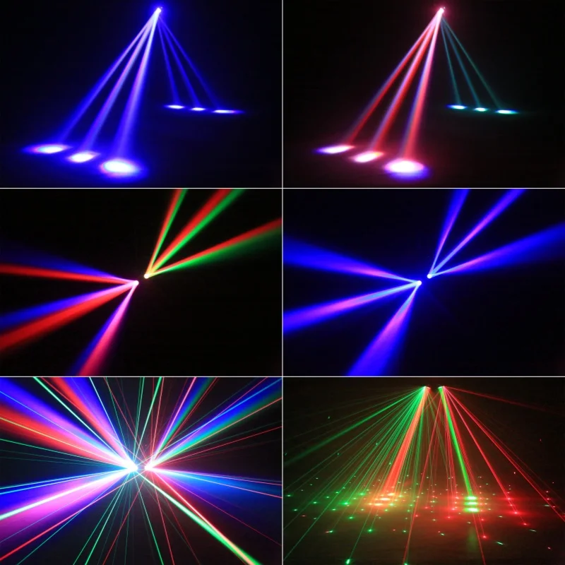 100W RGBW Double Head Moving Head Beam Rotating Light Remote Control RG Laser St