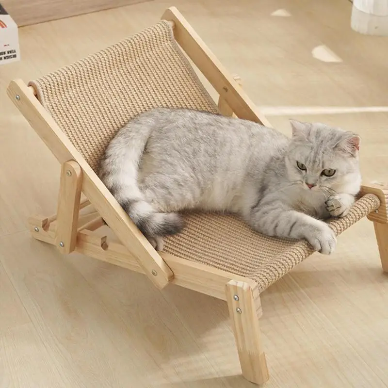 

Cat Sisal Lounge Chair Mini Beach Chair Cat Hammock Comfortable Puppy Sofa Nest Sleeping Bed Removable Sisal Pad Recliner Chair