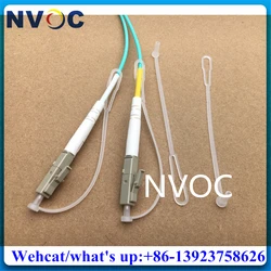 100Pcs LC/ST/SC Cap for Fiber Connector,LC/ST/FC Dust Cover with Long Chain Tail Plastic Transparent Plug for Fiber Connectors