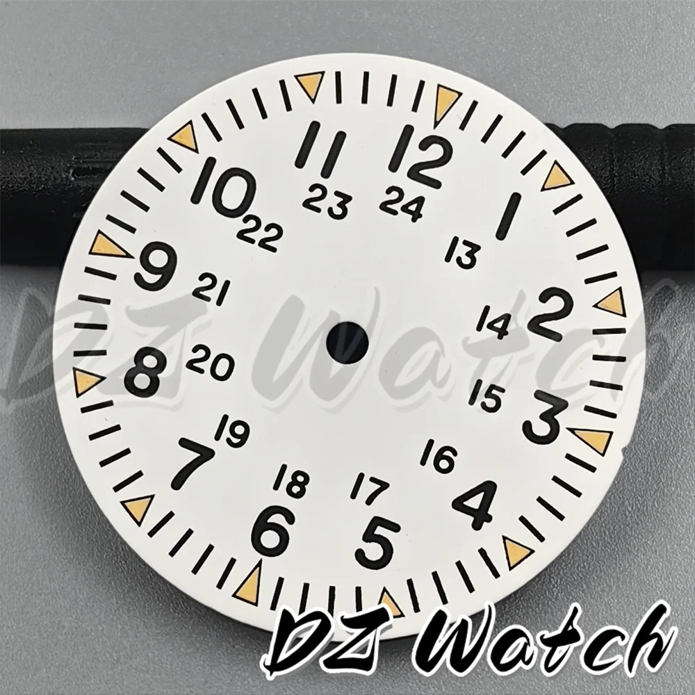 Enhanced Luminous Watch Dial - 29mm Black, White, and Blue