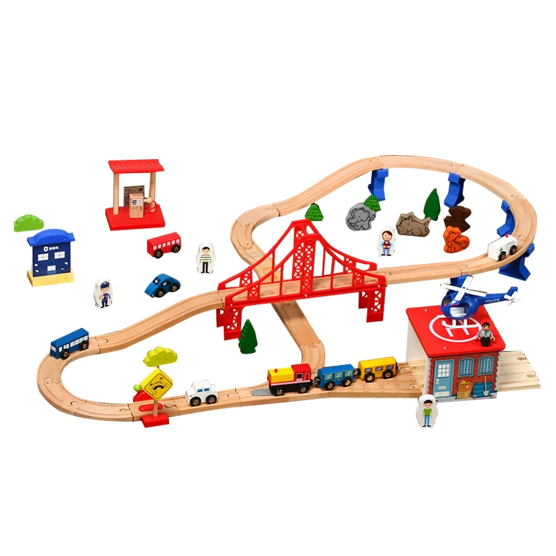 

Train Track Set For Kids Educational Toys Assembly Viaduct Apron Transport Big Scene Compatible With Wooden Track 1:64 Pd43