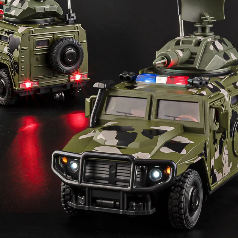 1:24 合金タイガー装甲車トラックモデル Diecasts 金属オフ