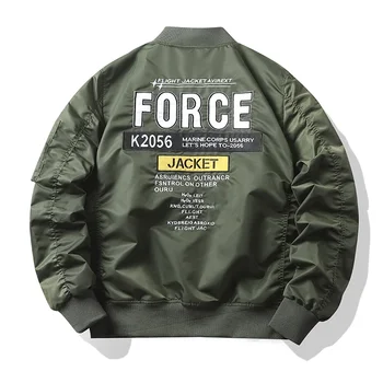سترة منفوخة للرجال لعام 2025 سترة طيار للخريف من سلاح الجو MA1 صناعة ثقيلة مطرزة للدراجات النارية سترة بيسبول عصرية أمريكية 4