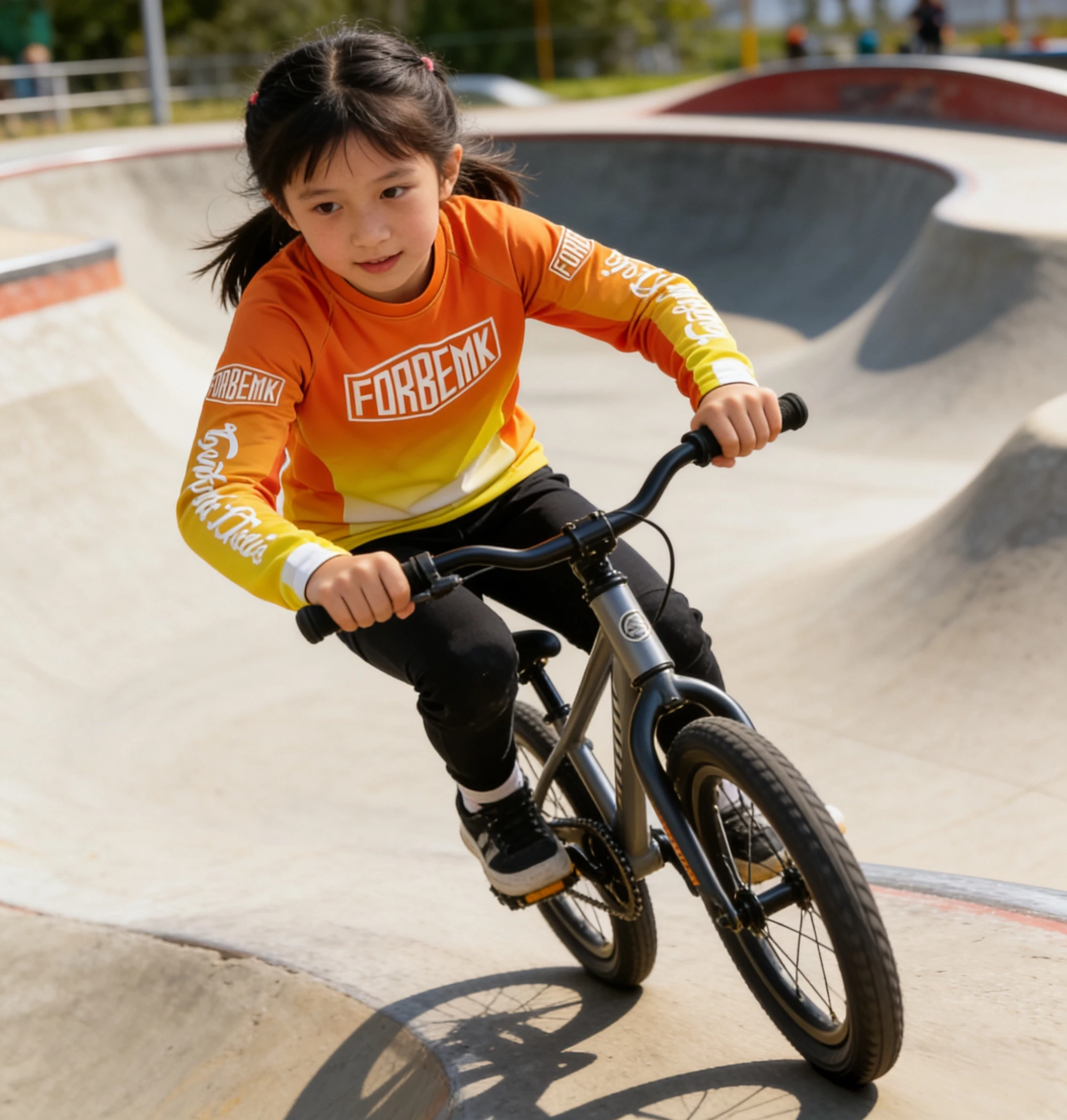 FORBEMK 키즈 레이싱 BMX 자전거 라이딩 슈트 고강도 트레이닝 전문 사이클링 팬츠 유니섹스 오렌지 컬러 올 시즌