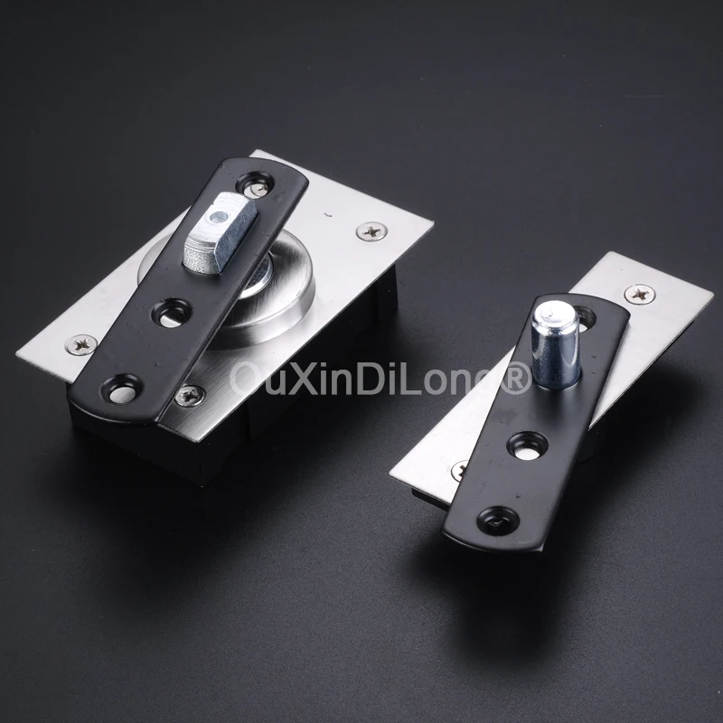 

Brand New 1Set Metal Heavy Door Pivot Hinges 360° Rotary Invisible Hidden Door Hinges Install Up and Down Loading 70KG/Set