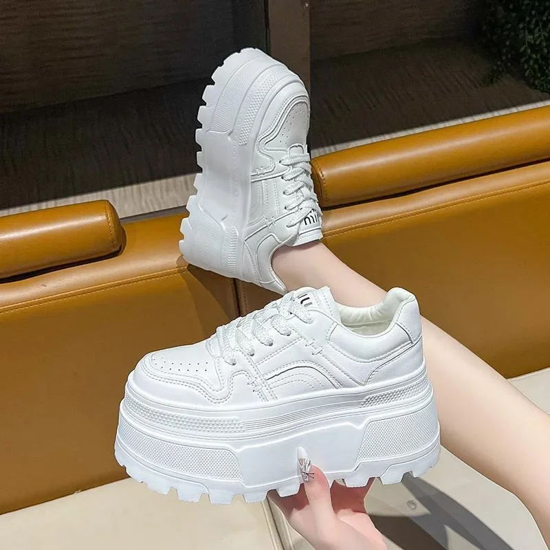 Platform Womens Shoes Non-slip Women Running Shoes Designer Vulcanized Shoes Lace-up Wear-resistant Sneakers for Women 2025 New 4