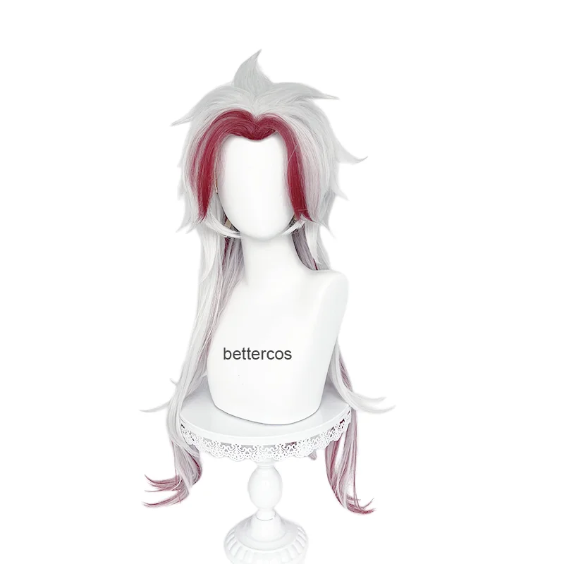 Genshin Impact Arataki Itto Cosplay Wig 80cm Silver Red Wig Cosplay Anime Cosplay Wig Heat Resistant Synthetic Wigs 