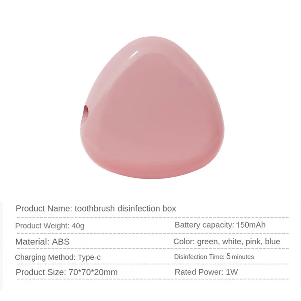 Toothbrush Sanitizer Holder Portable Mini Type-C USB Charging 150mAh Oral Care Teethbrush UV Disinfection Drying Sterilizer Box