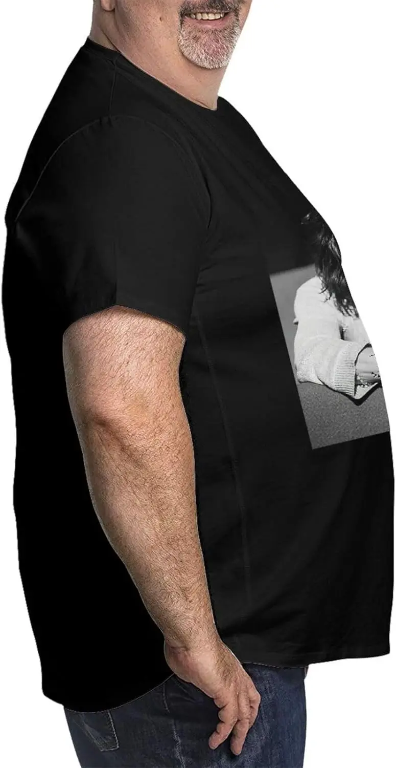 Mans Large Size Short Sleeve T-Shirt Crewneck Cotton Shirts Retro-Inspired Blouses Breathable Tops 6X-Large Black