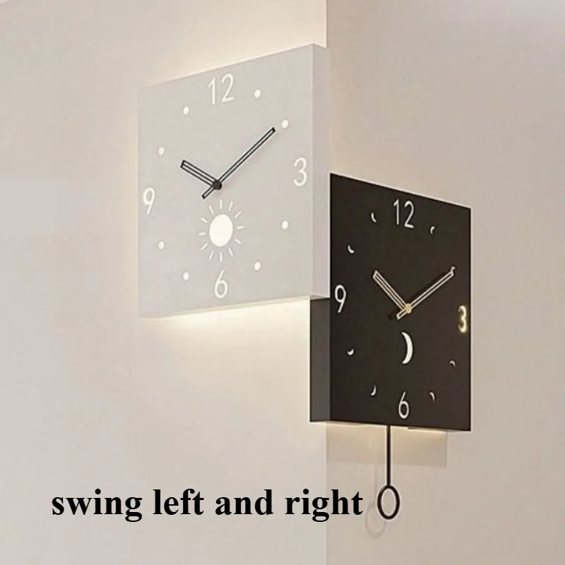 Description Picture 3 of itemLuxury Wall Clocks Nordic Stylish Corner Modern Living Room Dacorations Items Silent Wall Clocks Aesthetic Accessories for Home