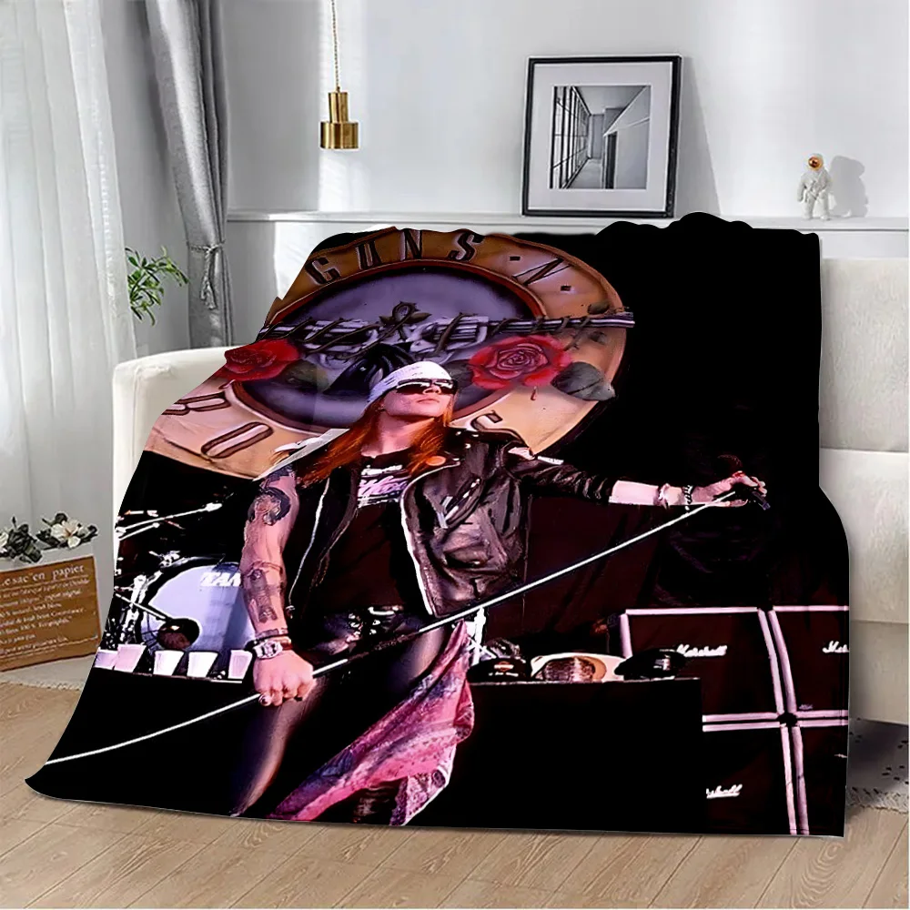 Hot Band G-Guns N Printed Blanket Picnic Blankets Warm Blanket Soft and Comfortable Blanket Home Travel R-Roses  Birthday 2