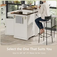 Rolling Kitchen Island with Power Outlets, 3 Drawers & 4 Door Shelves, Mobile Cart for Dining Room & Kitchen, White 5