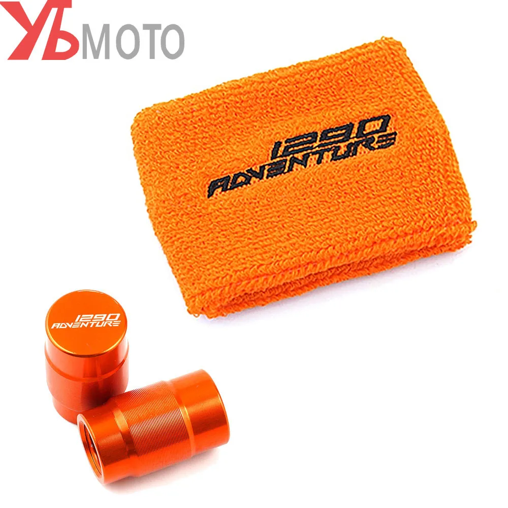 Orange Oil Cap Sock Front Brake Fluid Tank Cover & Tire Valve Stem Caps For KTM 1290 Super ADVENTURE S R 790 1050 1090 1190 adv